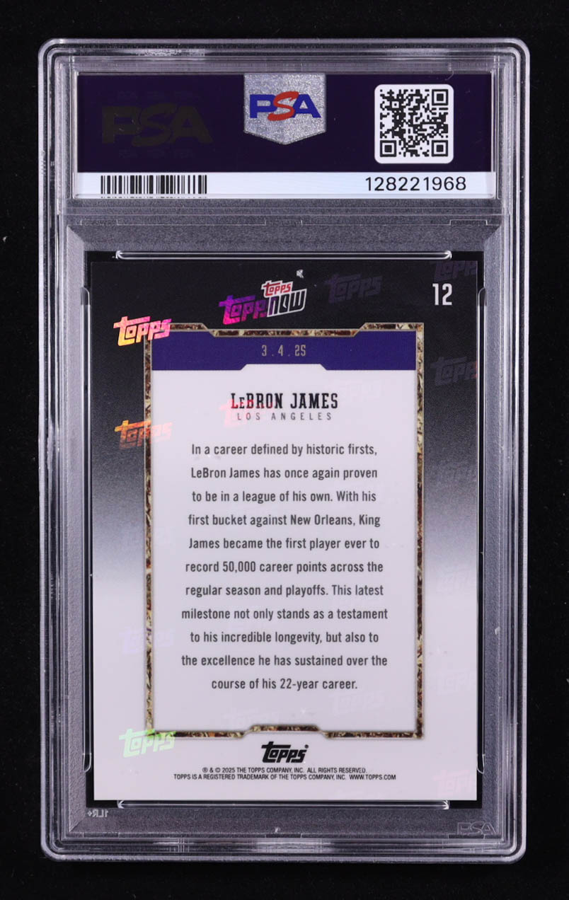 LeBron James 2024-25 Topps Now #12 (PSA 10) at PristineAuction.com LeBron James 2024-25 Topps Now #12 (PSA 10) at PristineAuction.com