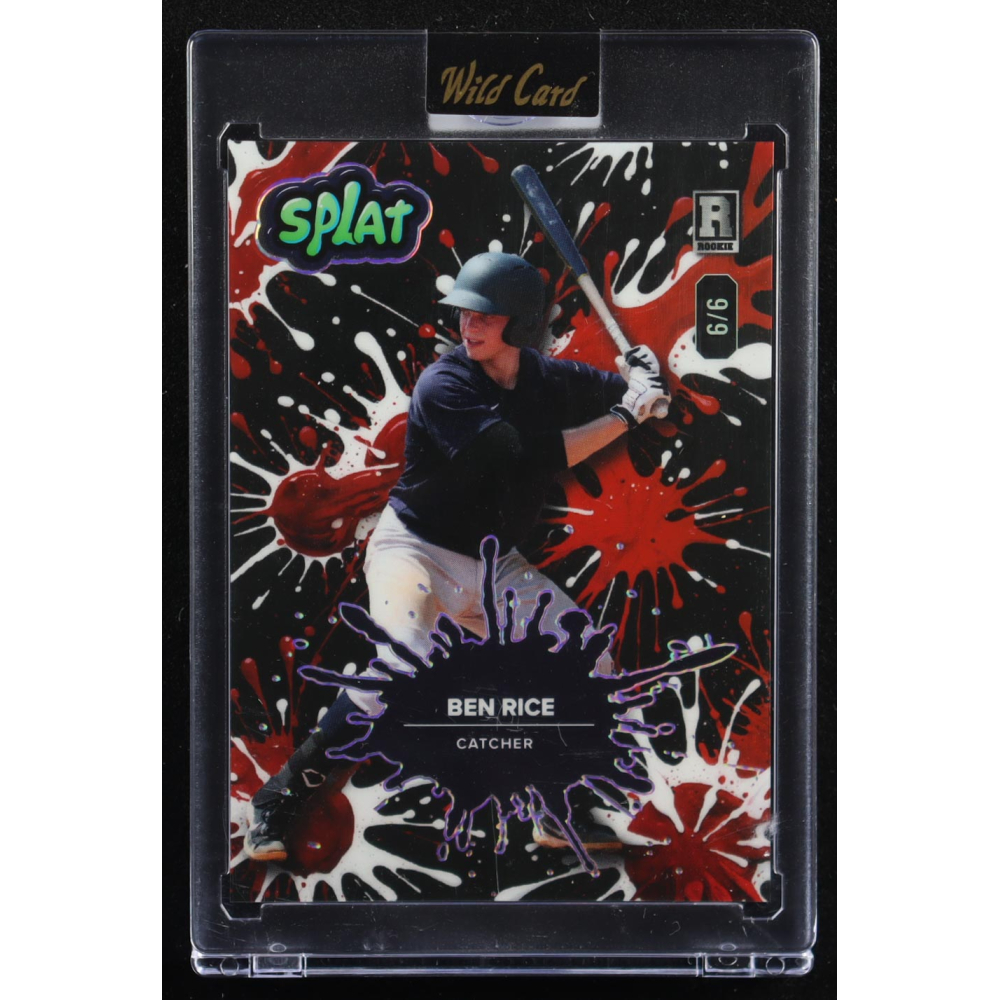 Ben Rice 2024 Wild Card Splat Background 1 Red Rainbow Foil #SBRED01-BR #6/6 RC at PristineAuction.com