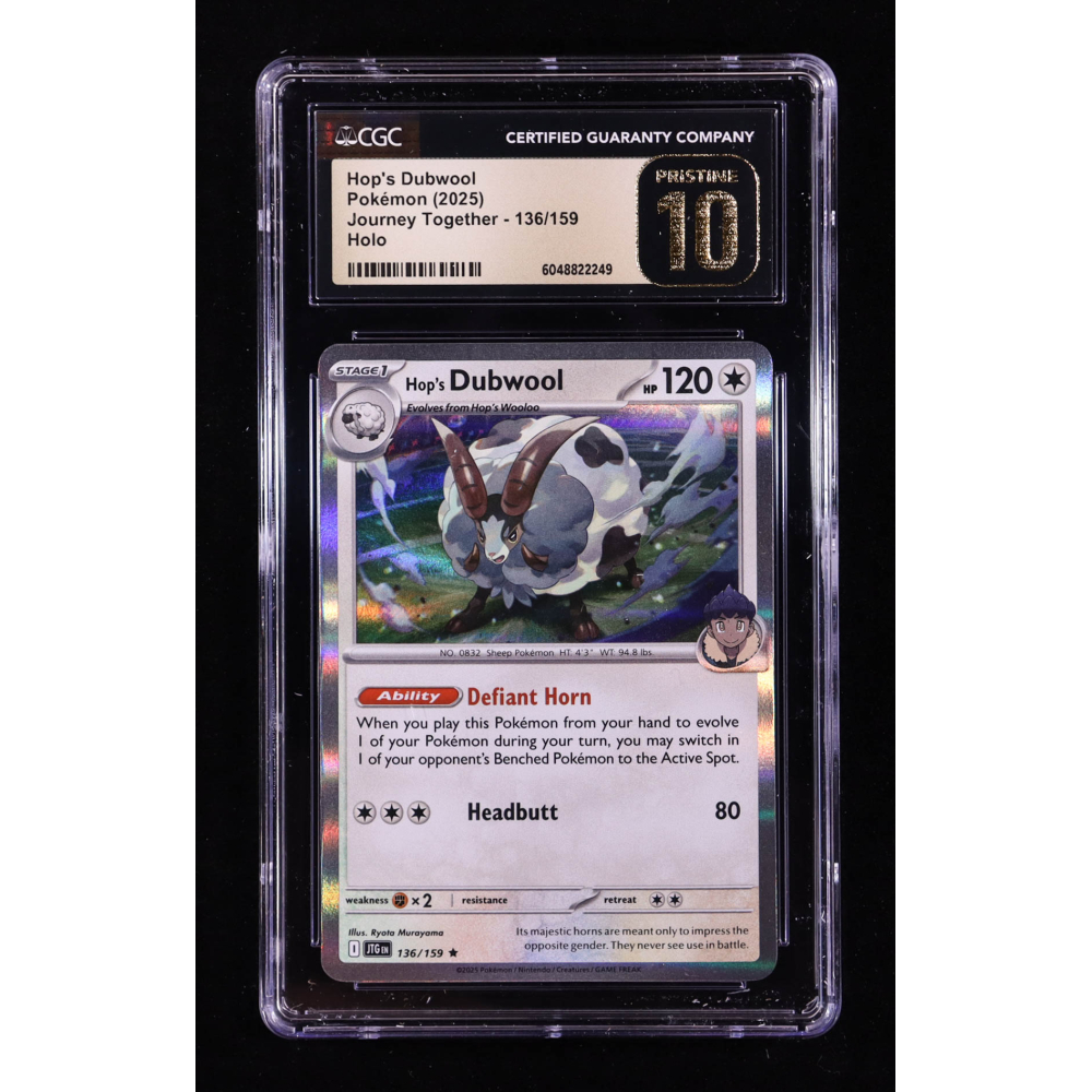Hop's Dubwool 2025 Pokemon TCG Scarlet & Violet Journey Together #136 HOLO (CGC Pristine 10) at PristineAuction.com