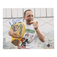 Joey Chestnut Signed 8x10 Photo Inscribed "Jaws" (Beckett) at PristineAuction.com