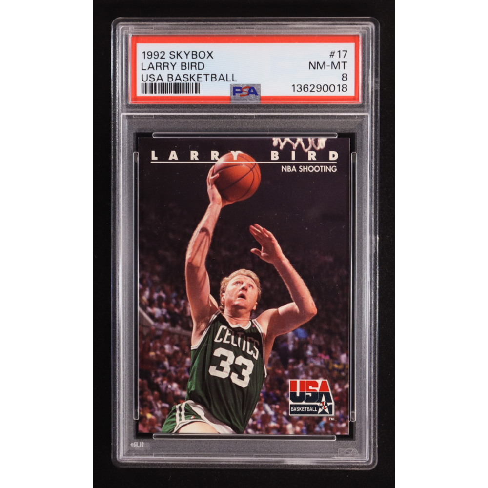 Larry Bird 1992 SkyBox USA #17 / NBA Shooting (PSA 8) at PristineAuction.com
