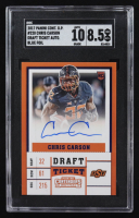 Chris Carson 2017 Panini Contenders Draft Picks Draft Ticket Blue Foil Auto #220 RC (SGC 8.5 | Autograph Graded SGC 10) at PristineAuction.com