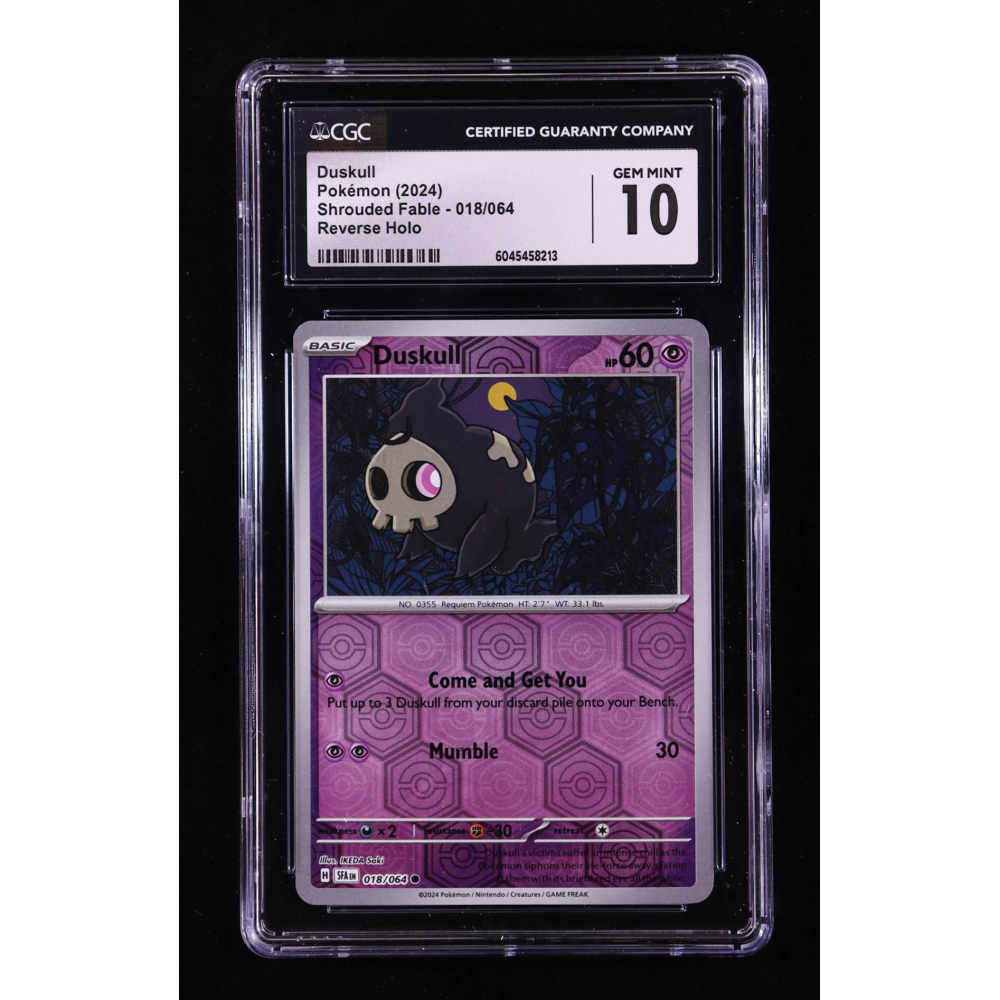 Duskull 2024 Pokemon TCG Scarlet & Violet Shrouded Fable #018 REVERSE HOLO (CGC 10) at PristineAuction.com