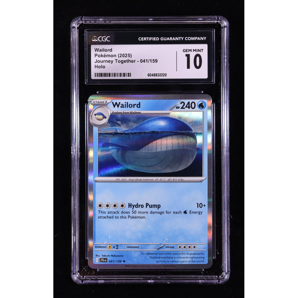 Wailord 2025 Pokemon TCG Scarlet & Violet Journey Together #041 HOLO (CGC 10) at PristineAuction.com