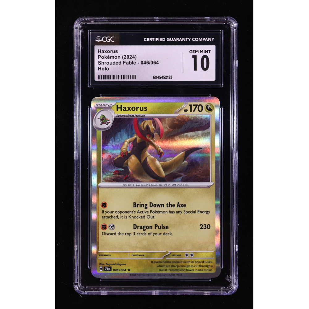 Haxorus 2024 Pokemon TCG Scarlet & Violet Shrouded Fable #046 HOLO (CGC 10) at PristineAuction.com