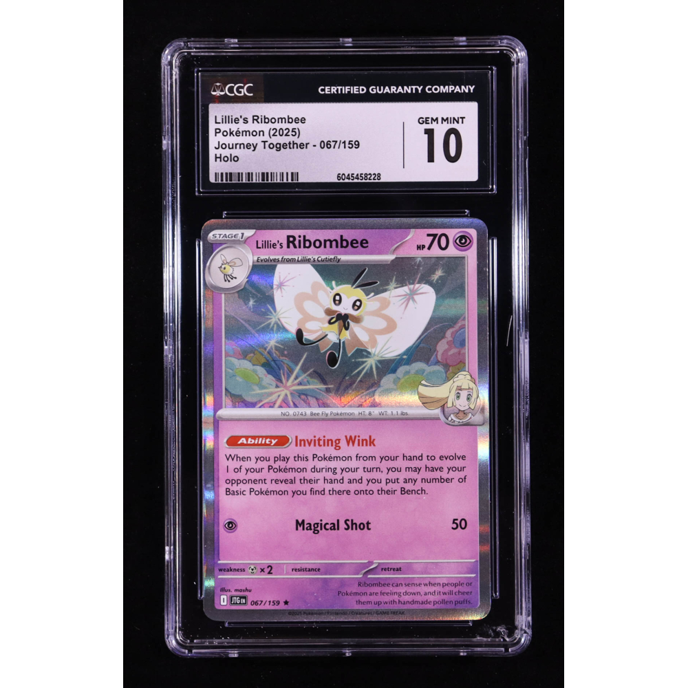 Lillie's Ribombee 2025 Pokemon TCG Scarlet & Violet Journey Together #067 HOLO (CGC 10) at PristineAuction.com