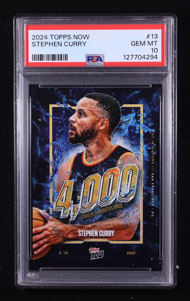 Stephen Curry 2024-25 Topps Now #13 (PSA 10) at PristineAuction.com Stephen Curry 2024-25 Topps Now #13 (PSA 10) at PristineAuction.com