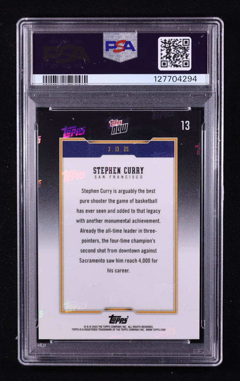 Stephen Curry 2024-25 Topps Now #13 (PSA 10) at PristineAuction.com Stephen Curry 2024-25 Topps Now #13 (PSA 10) at PristineAuction.com