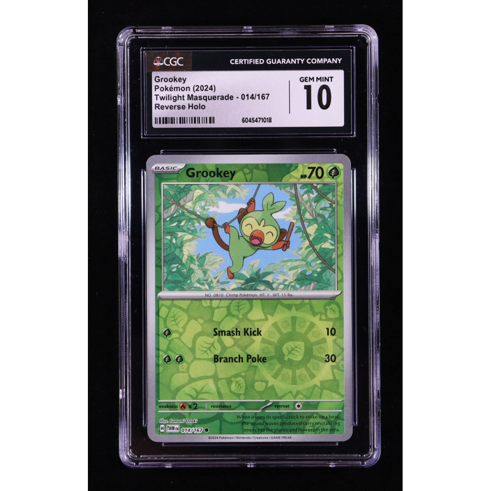 Grookey 2024 Pokemon TCG Scarlet & Violet Twilight Masquerade #014 REVERSE HOLO (CGC 10) at PristineAuction.com