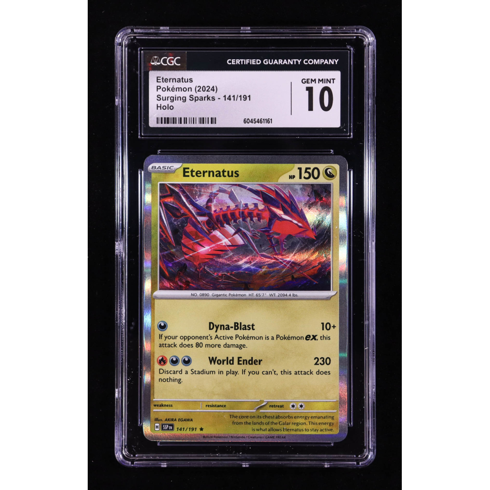 Eternatus 2024 Pokemon TCG Scarlet & Violet Surging Sparks #141 HOLO (CGC 10) at PristineAuction.com