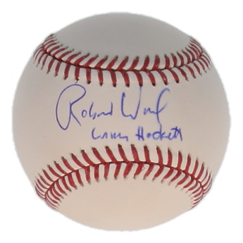Robert Wuhl Signed OML Baseball Inscribed "Larry Hockett" (Schwartz) at PristineAuction.com Robert Wuhl Signed OML Baseball Inscribed "Larry Hockett" (Schwartz) at PristineAuction.com