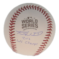 Travis Wood Signed 2016 World Series Logo Baseball Inscribed "2016 WS Champs" (Schwartz) at PristineAuction.com