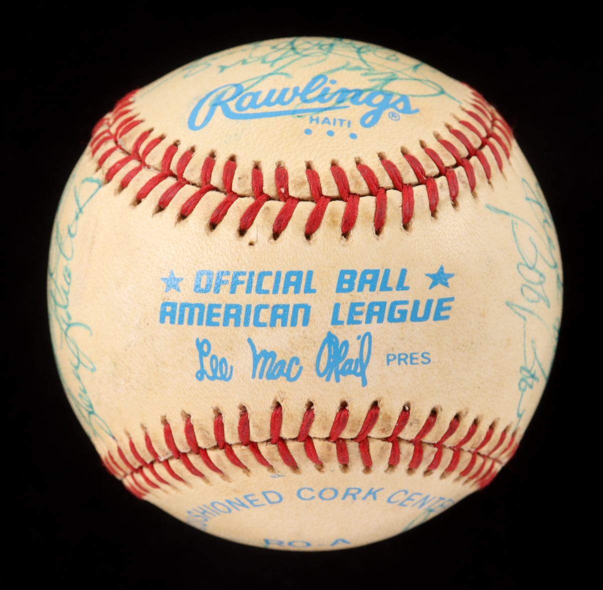 1983 Angels OAL Baseball Team-Signed by (19) with John McNamara, Tommy John, Bob Boone, Steve Brown (Beckett) at PristineAuction.com 1983 Angels OAL Baseball Team-Signed by (19) with John McNamara, Tommy John, Bob Boone, Steve Brown (Beckett) at PristineAuction.com