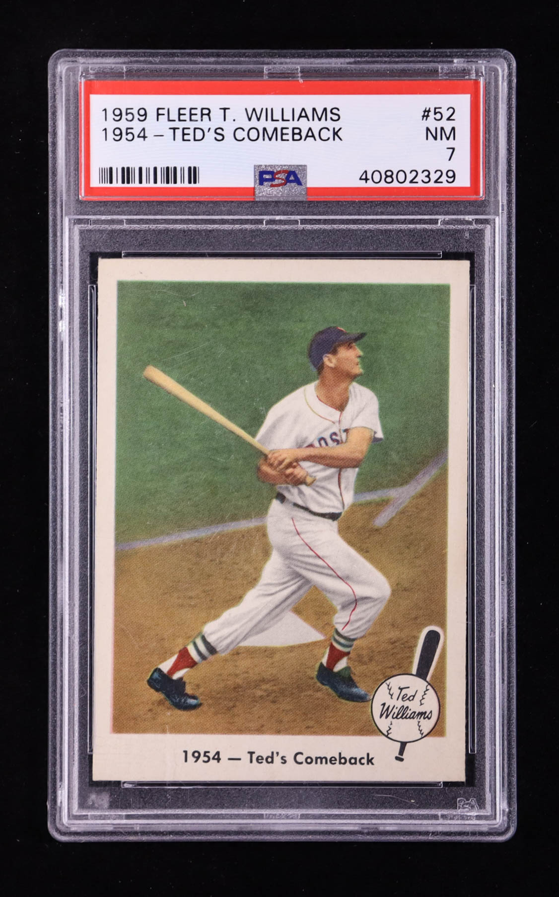 Ted's Comeback 1959 Fleer Ted Williams #52 (PSA 7) at PristineAuction.com Ted's Comeback 1959 Fleer Ted Williams #52 (PSA 7) at PristineAuction.com