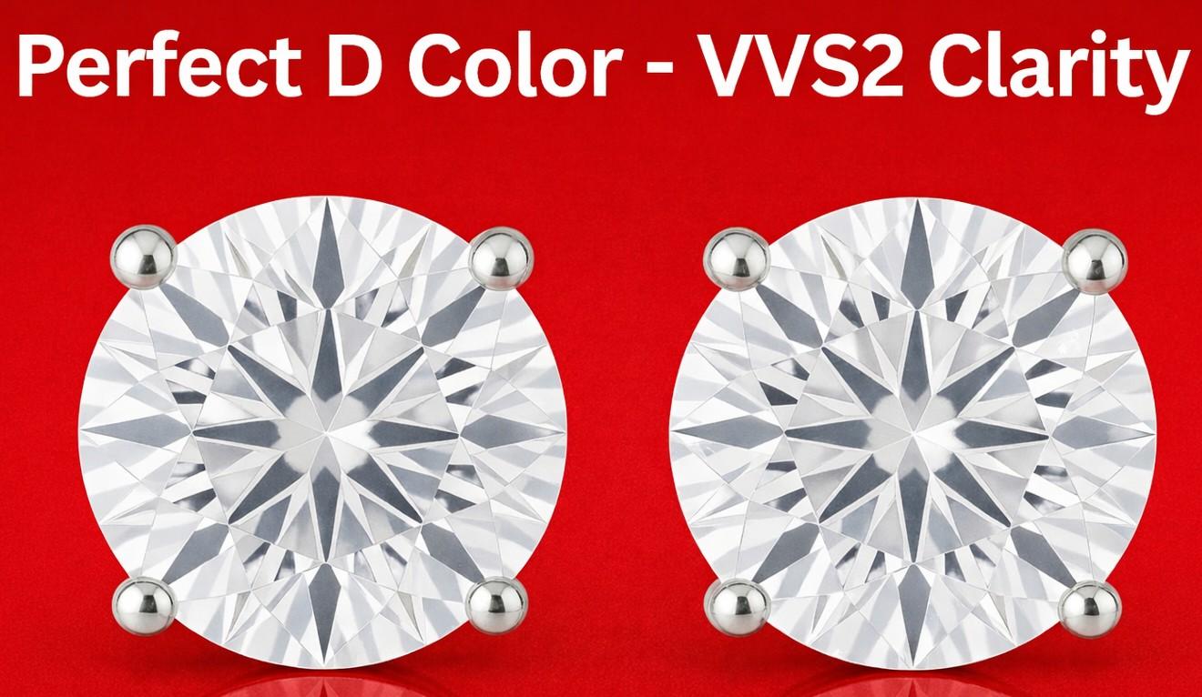 1.31 Carats Lab Grown Diamond Stud Earrings D, VVS2 | $2,800 Estimated Retail Value (UGL & IGI Certs) | Heart & Arrows Round Brilliant Cut| Brand New at PristineAuction.com 1.31 Carats Lab Grown Diamond Stud Earrings D, VVS2 | $2,800 Estimated Retail Value (UGL & IGI Certs) | Heart & Arrows Round Brilliant Cut| Brand New at PristineAuction.com
