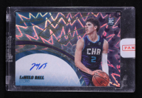 LaMelo Ball 2020-21 Panini Revolution Rookie Autographs Fractal #3 #37/100 RC at PristineAuction.com