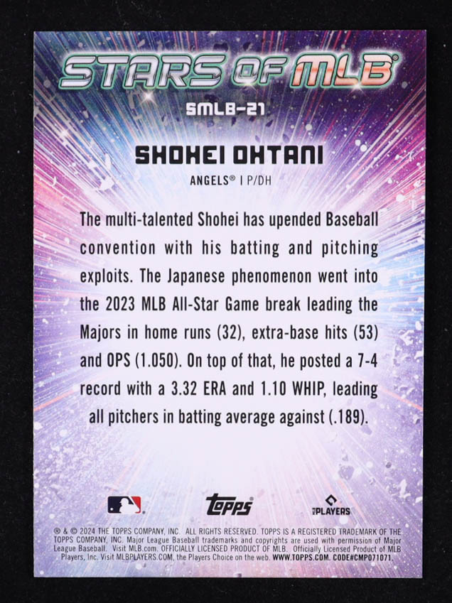 Shohei Ohtani 2023 Topps Stars of MLB #SMLB21 at PristineAuction.com Shohei Ohtani 2023 Topps Stars of MLB #SMLB21 at PristineAuction.com