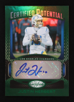 Justin Herbert 2021 Certified Certified Potential Signatures Mirror Green #2 #3/3 at PristineAuction.com