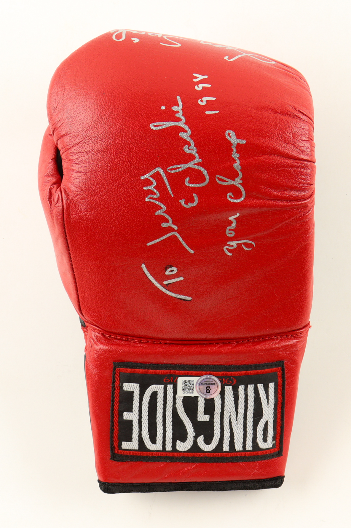 Leon Spinks Signed Ringside Boxing Glove Inscribed "Your Champ 1998" (Beckett) at PristineAuction.com Leon Spinks Signed Ringside Boxing Glove Inscribed "Your Champ 1998" (Beckett) at PristineAuction.com