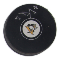 Evgeni Malkin Signed Penguins Logo Hockey Puck (JSA) at PristineAuction.com