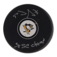 Evgeni Malkin Signed Penguins Logo Hockey Puck Inscribed "3x SC Champ" (JSA) at PristineAuction.com