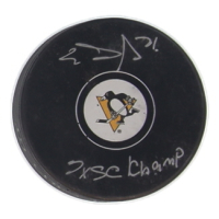 Evgeni Malkin Signed Penguins Logo Hockey Puck Inscribed "3x SC Champ" (JSA) at PristineAuction.com