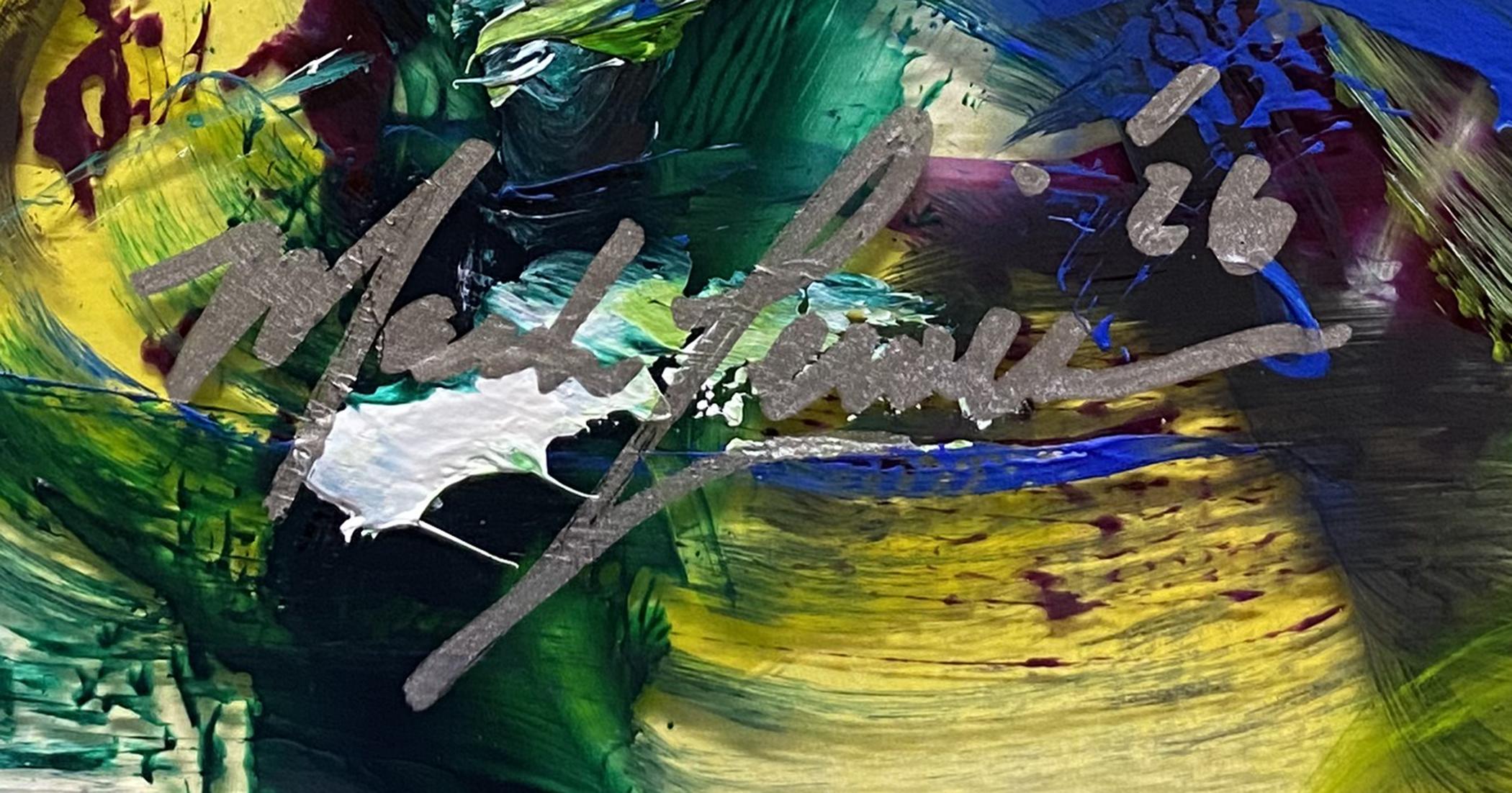 Mark Lewis Original Custom Framed Abstract Painting On Glass 010-26 (Lewis) at PristineAuction.com Mark Lewis Original Custom Framed Abstract Painting On Glass 010-26 (Lewis) at PristineAuction.com