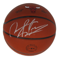 Dennis Rodman Signed Bulls Logo Basketball (Schwartz) at PristineAuction.com