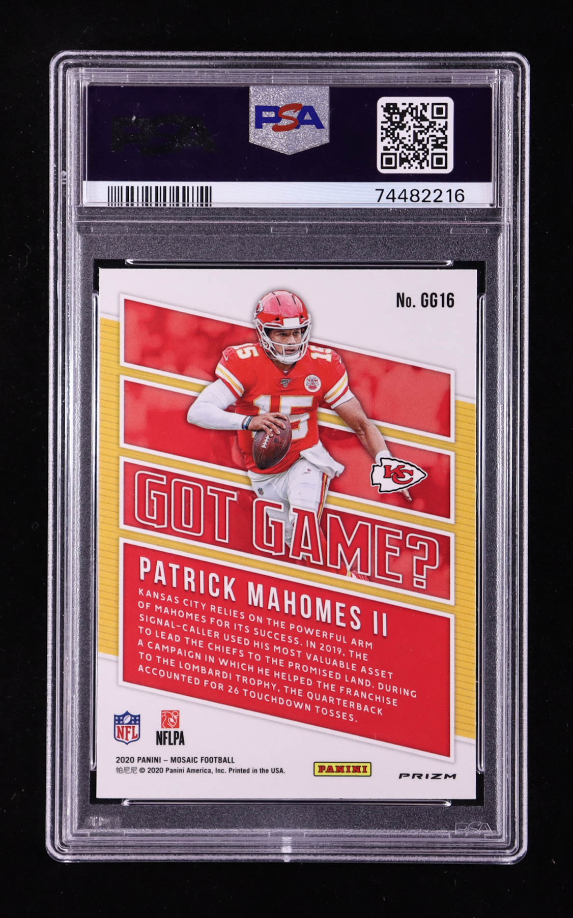Patrick Mahomes II 2020 Panini Mosaic Got Game Mosaic Green #16 (PSA 10) at PristineAuction.com Patrick Mahomes II 2020 Panini Mosaic Got Game Mosaic Green #16 (PSA 10) at PristineAuction.com