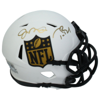 Tom Brady & Joe Montana Signed LE NFL Shield Logo Lunar Eclipse Alternate Speed Mini Helmet #/24 (Fanatics) at PristineAuction.com