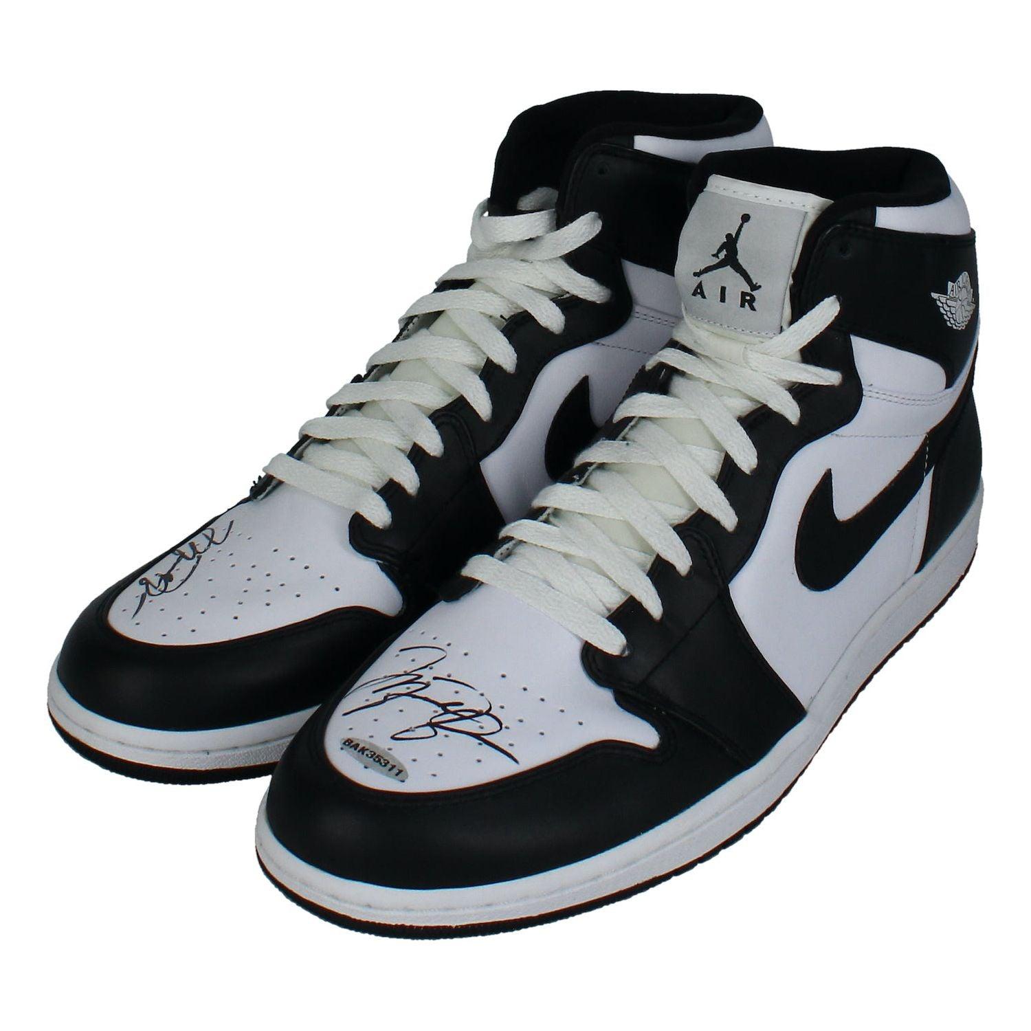 Michael Jordan Signed LE Pair of Legacy Edition 1's & 22's Basketball Shoes (UDA & GOAT) at PristineAuction.com Michael Jordan Signed LE Pair of Legacy Edition 1's & 22's Basketball Shoes (UDA & GOAT) at PristineAuction.com