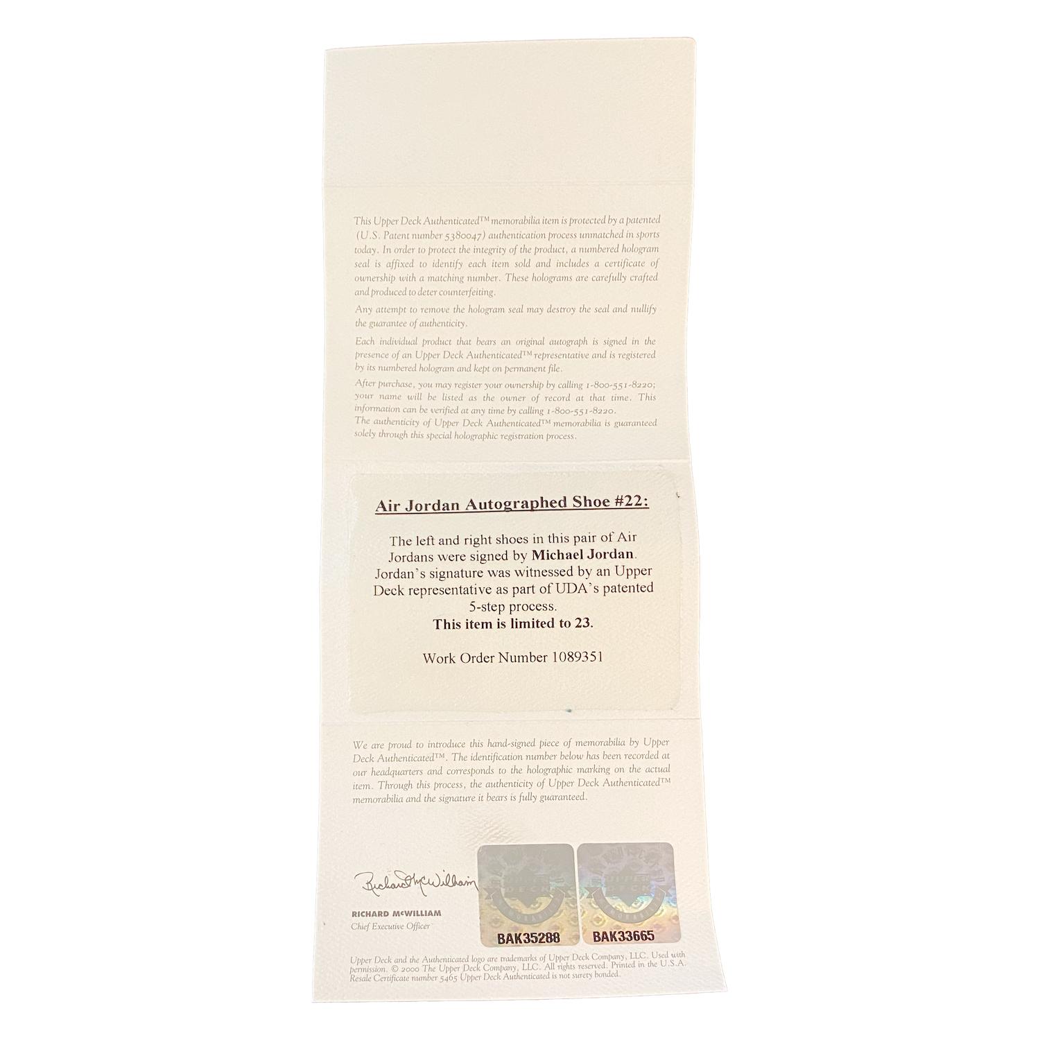 Michael Jordan Signed LE Pair of Legacy Edition 1's & 22's Basketball Shoes (UDA & GOAT) at PristineAuction.com Michael Jordan Signed LE Pair of Legacy Edition 1's & 22's Basketball Shoes (UDA & GOAT) at PristineAuction.com