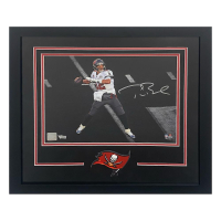 Tom Brady Signed Buccaneers Custom Framed Photo (Fanatics) at PristineAuction.com