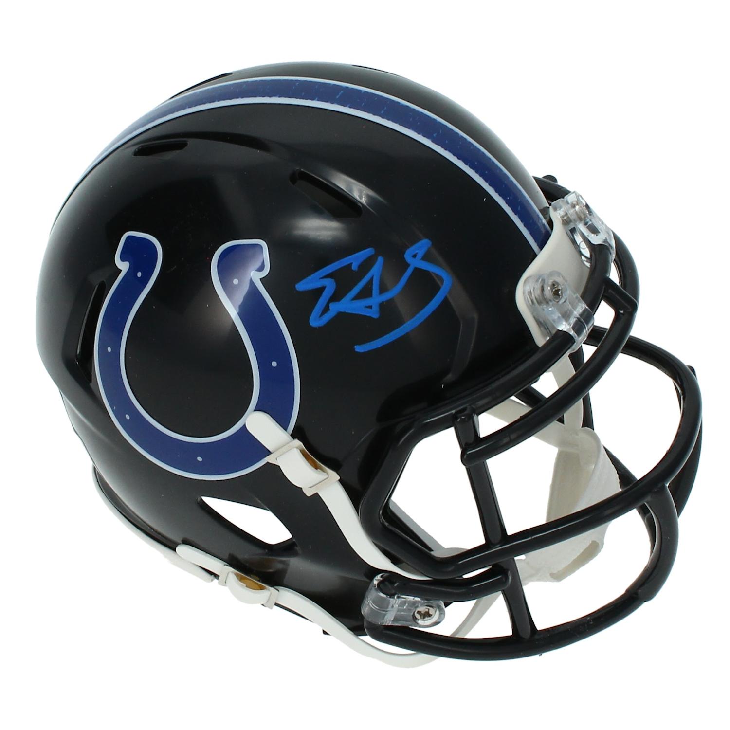 Edgerrin James Signed Colts Speed Mini Helmet (Beckett) at PristineAuction.com Edgerrin James Signed Colts Speed Mini Helmet (Beckett) at PristineAuction.com