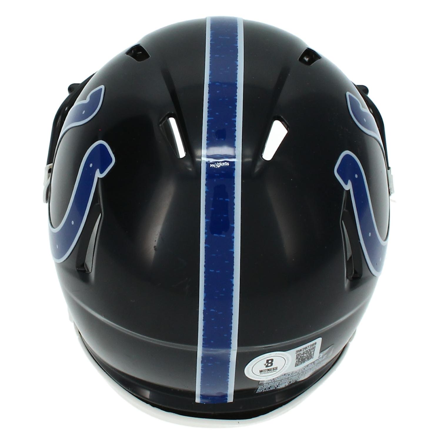 Edgerrin James Signed Colts Speed Mini Helmet (Beckett) at PristineAuction.com Edgerrin James Signed Colts Speed Mini Helmet (Beckett) at PristineAuction.com