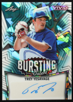 Trey Yesavage 2025 Leaf Vivid Bursting With Talent Autographs Crystal Teal #TATY1 #08/10 RC at PristineAuction.com