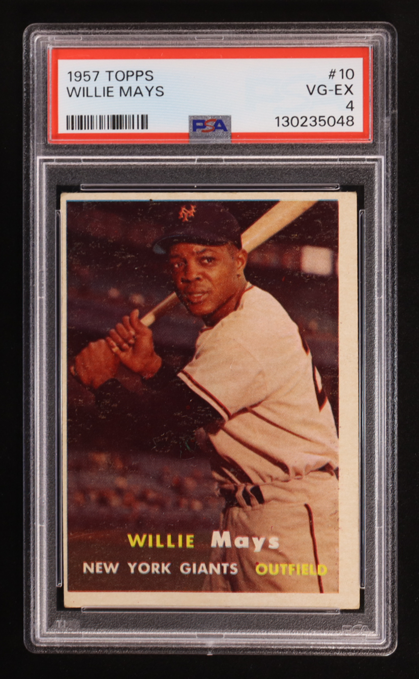 Willie Mays 1957 Topps #10 (PSA 4) at PristineAuction.com Willie Mays 1957 Topps #10 (PSA 4) at PristineAuction.com