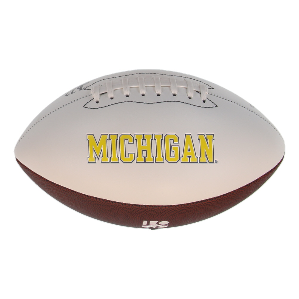 Jaylen Harrell Signed Michigan Wolverines Logo Football Inscribed "2023 National Champs" (Schwartz) at PristineAuction.com Jaylen Harrell Signed Michigan Wolverines Logo Football Inscribed "2023 National Champs" (Schwartz) at PristineAuction.com