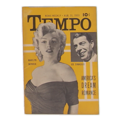 1953 Marilyn Monroe & Joe DiMaggio "Tempo" Magazine at PristineAuction.com 1953 Marilyn Monroe & Joe DiMaggio "Tempo" Magazine at PristineAuction.com
