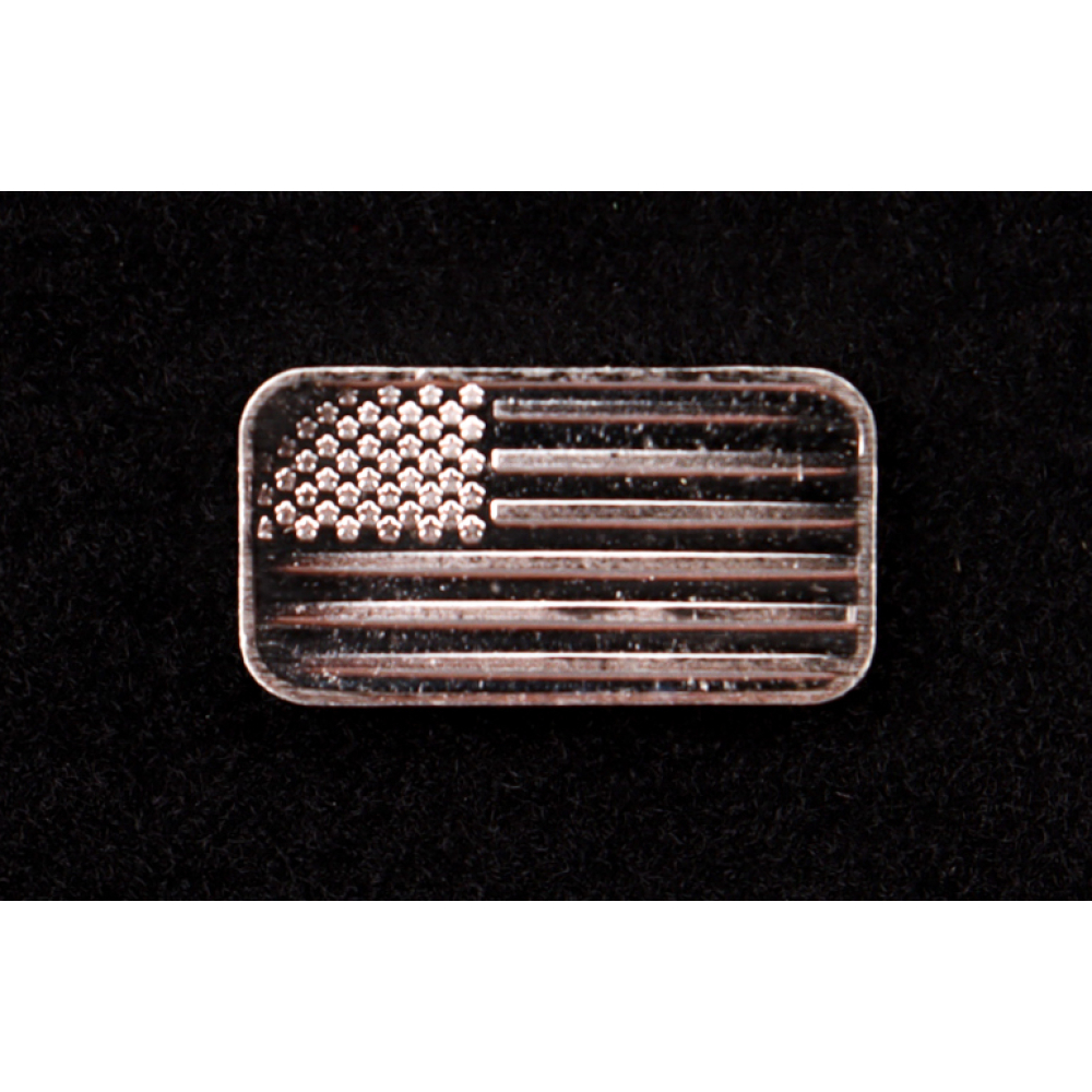 United States Flag 1 Gram .999 Fine Silver Bullion Bar at PristineAuction.com
