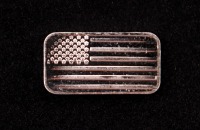 United States Flag 1 Gram .999 Fine Silver Bullion Bar at PristineAuction.com