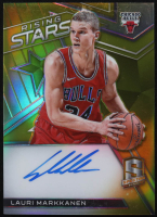 Lauri Markkanen 2017-18 Panini Spectra Rising Stars Autographs Gold #4 #03/10 RC at PristineAuction.com