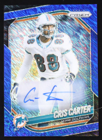 Cris Carter 2025 Panini Base Autographs Prizms Blue Shimmer #214 #13/25 at PristineAuction.com