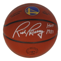 Rick Barry Signed Warriors Logo Basketball Inscribed "HOF 1987" (Schwartz) at PristineAuction.com