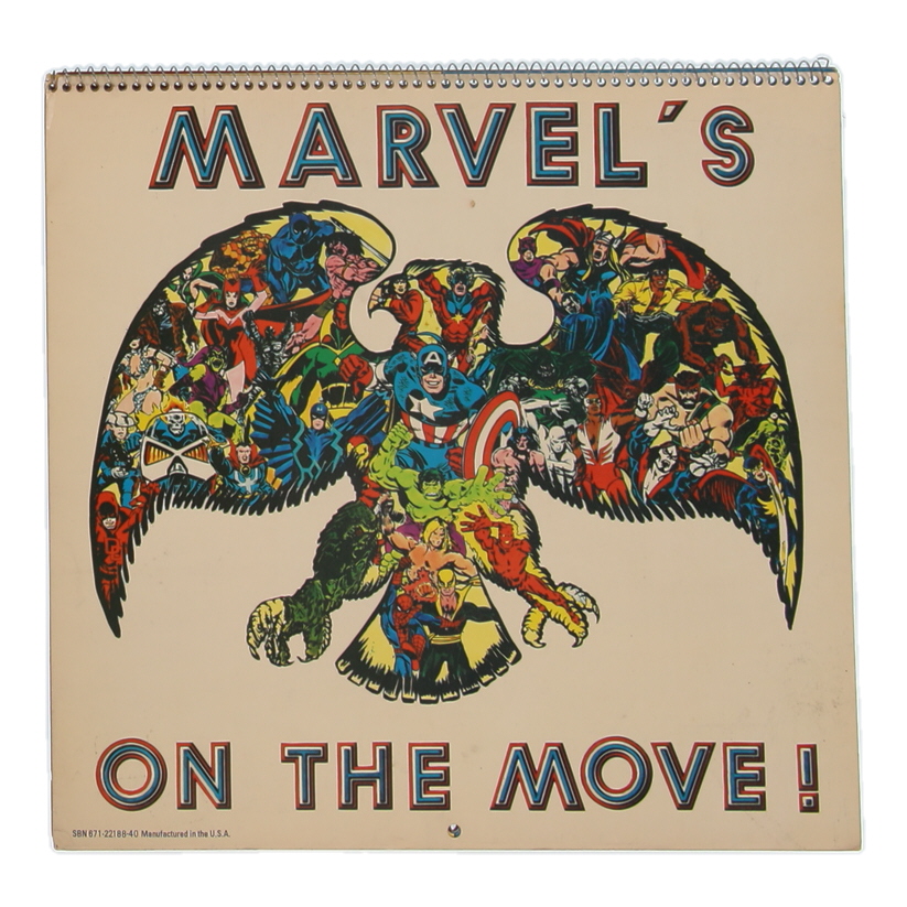 1976 Marvel Comic Vintage Complete Art Calendar at PristineAuction.com 1976 Marvel Comic Vintage Complete Art Calendar at PristineAuction.com