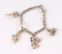 1960 Disneyland Vintage Pewter Bracelet with Charms at PristineAuction.com