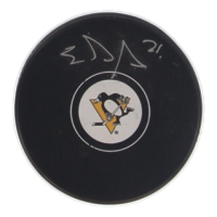 Evgeni Malkin Signed Penguins Logo Hockey Puck (JSA) at PristineAuction.com