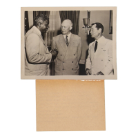 1957 Vintage "Jackie Robinson Meets President Eisenhower" 8x10 Photo at PristineAuction.com