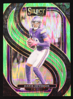 Justin Jefferson 2024 Panini Select Prizm Neon Green Shock #174 #263/499 at PristineAuction.com