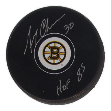 Gerry Cheevers Signed Bruins Logo Hockey Puck Inscribed "HOF 85" (Schwartz) at PristineAuction.com Gerry Cheevers Signed Bruins Logo Hockey Puck Inscribed "HOF 85" (Schwartz) at PristineAuction.com